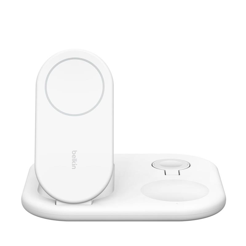 Belkin Boost Charge 3-in-1 Magnetic Foldable Wireless Charger with Qi2 15W + 36W Charger - White 