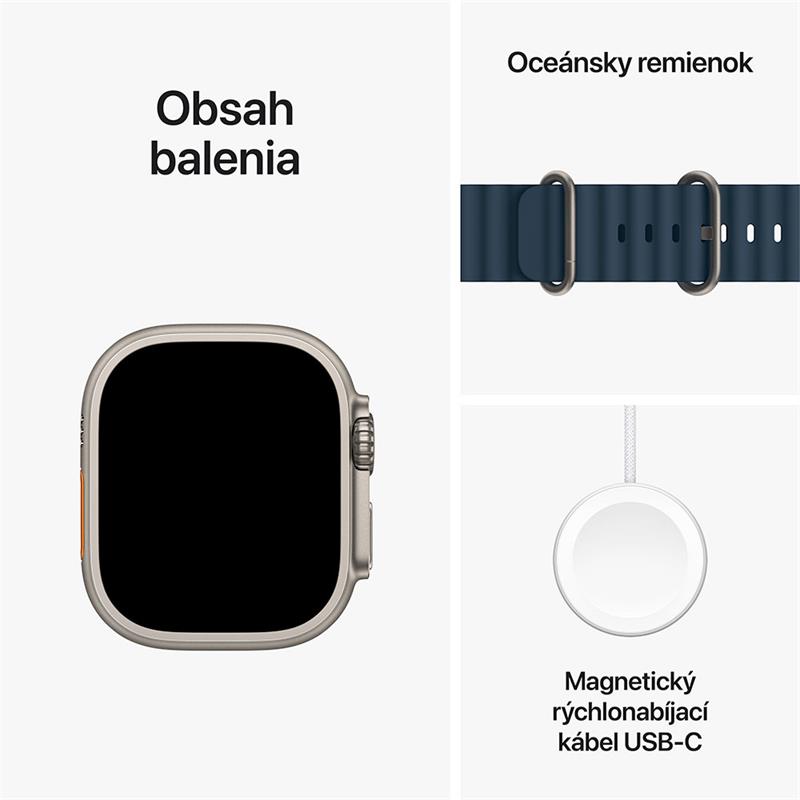 Apple Watch Ultra 2 GPS + Cellular, 49mm Titanium Case with Blue Ocean Band *Vystavený* 