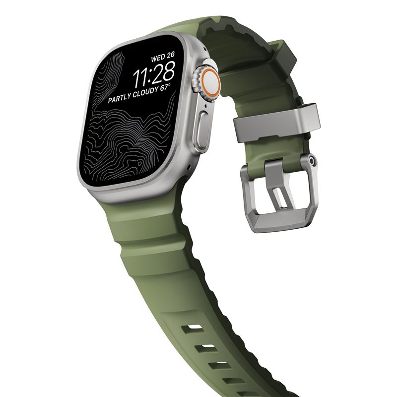 Nomad remienok Rocky Point Band pre Apple Watch 46/49mm - Forest/Natural 