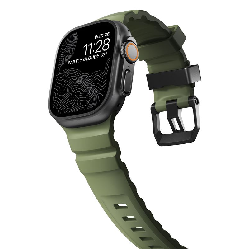 Nomad remienok Rocky Point Band pre Apple Watch 46/49mm - Forest/Black 