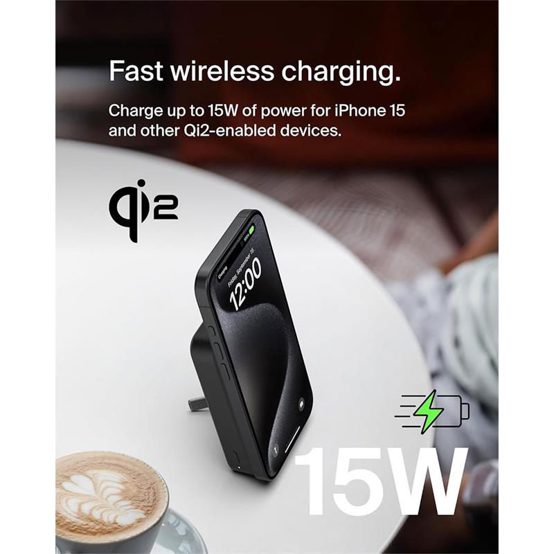 Belkin Boost Charge Pro Magnetic Power Bank with Qi2 10K + Stand - Black 