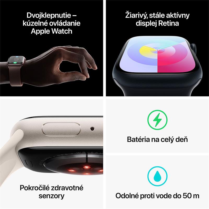 Apple Watch Series 9 GPS 41mm Pink Aluminium Case with Light Pink Sport Band - S/M DEMO *Vystavený* 