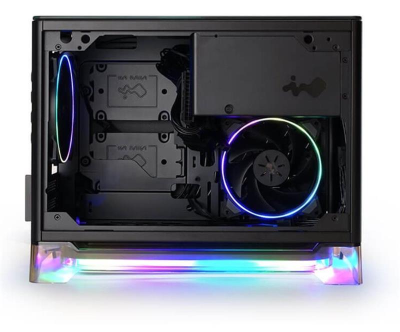 InWin case A1 Plus Black, 650W PSU GOLD, Mini ITX, Tempered Glass, ARGB Fans, Qi 10W Charging panel 