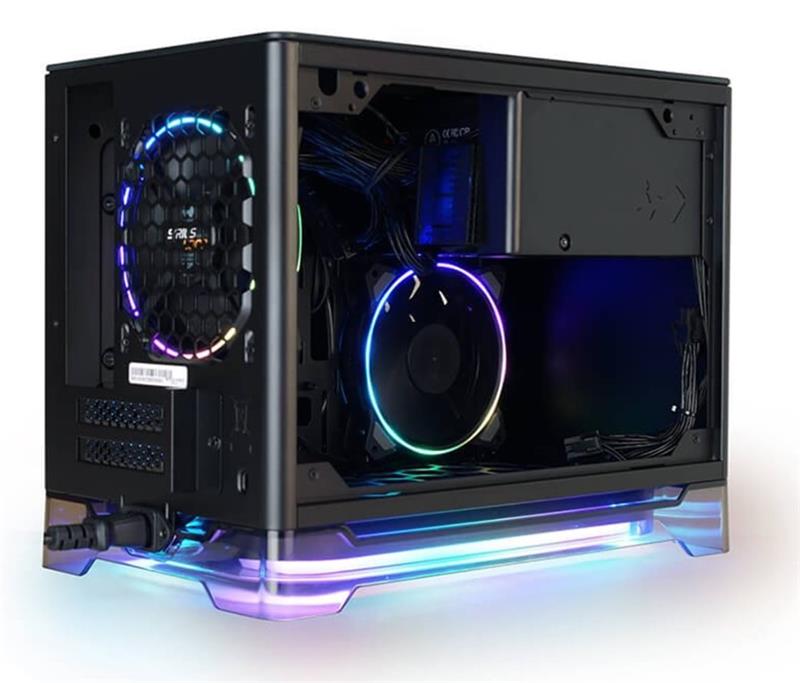 InWin case A1 Plus Black, 650W PSU GOLD, Mini ITX, Tempered Glass, ARGB Fans, Qi 10W Charging panel 