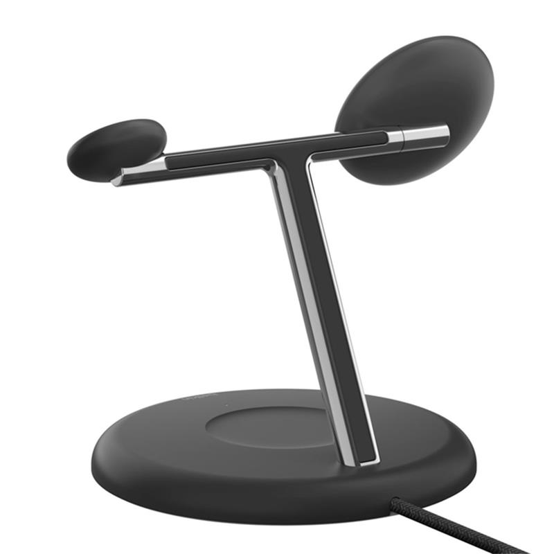 Belkin Boost Charge Pro 3-in-1 Magnetic Wireless Charging Stand with Qi2 15W - Black 