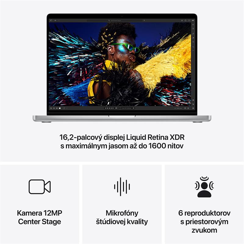 MacBook Pro 16" Apple M4 Pro 14C CPU 20C GPU 24GB 512GB Strieborný SK 