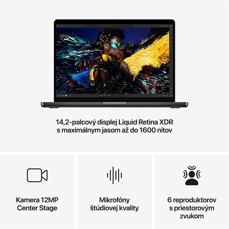 MacBook Pro 14" Apple M4 Pro 12C CPU 16C GPU 24GB 512GB Kozmický čierny SK 