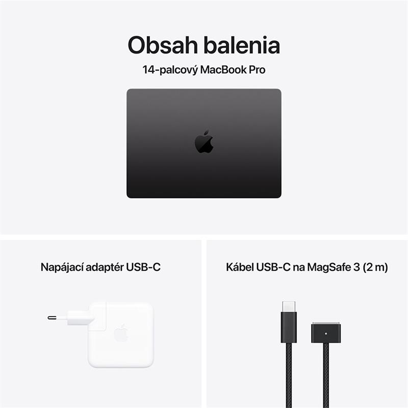 MacBook Pro 14" Apple M4 Pro 12C CPU 16C GPU 24GB 512GB Kozmický čierny SK 