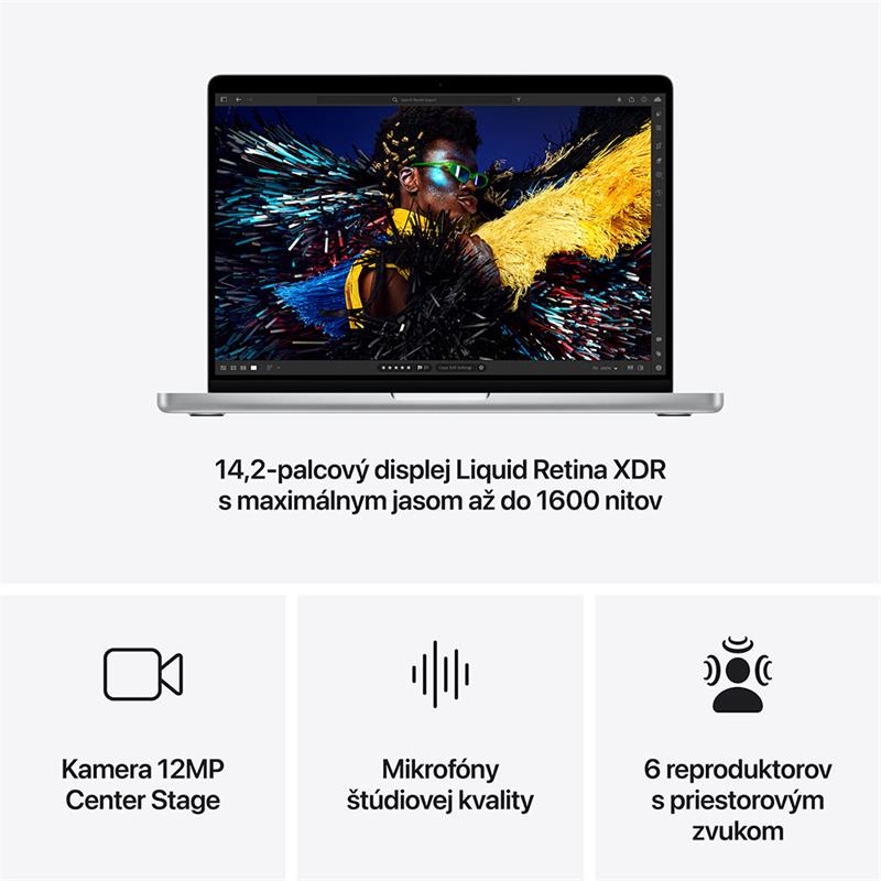 MacBook Pro 14" Apple M4 Pro 12C CPU 16C GPU 24GB 512GB Strieborný SK 