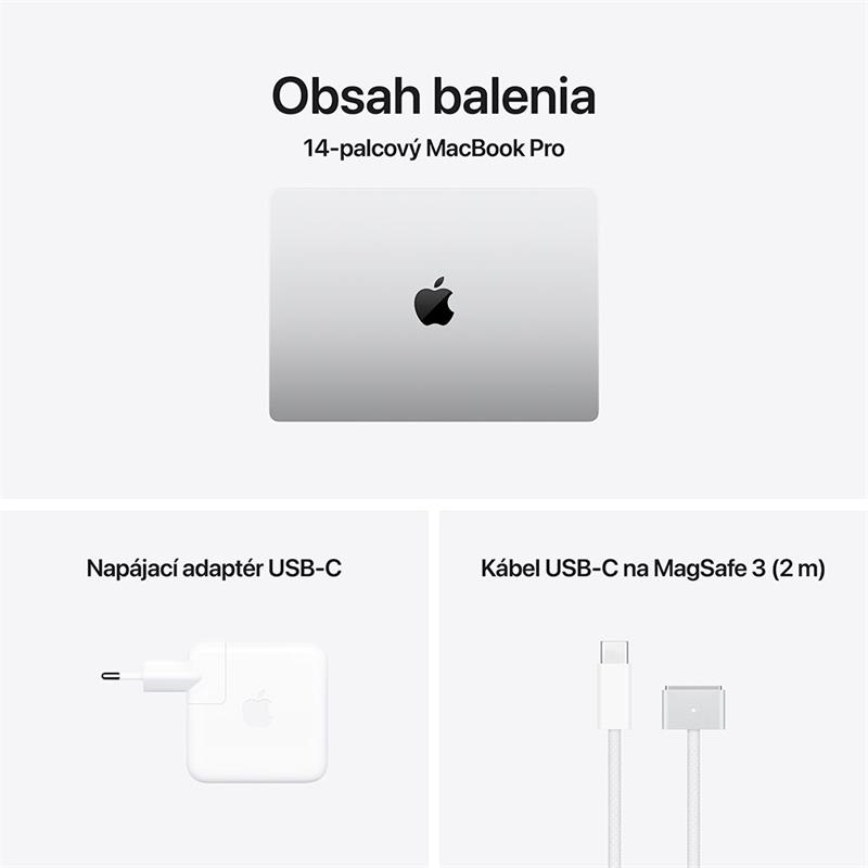 MacBook Pro 14" Apple M4 Pro 12C CPU 16C GPU 24GB 512GB Strieborný SK 