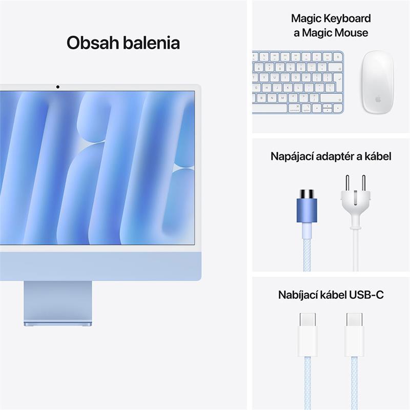 iMac 24" 4.5K Apple M4 8C CPU 8C GPU 16GB 256GB Modrý SK 