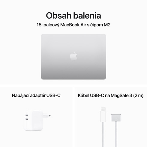 MacBook Air 15" Apple M2 8C CPU 10C GPU 8GB 256GB Strieborný SK *Rozbalený* 