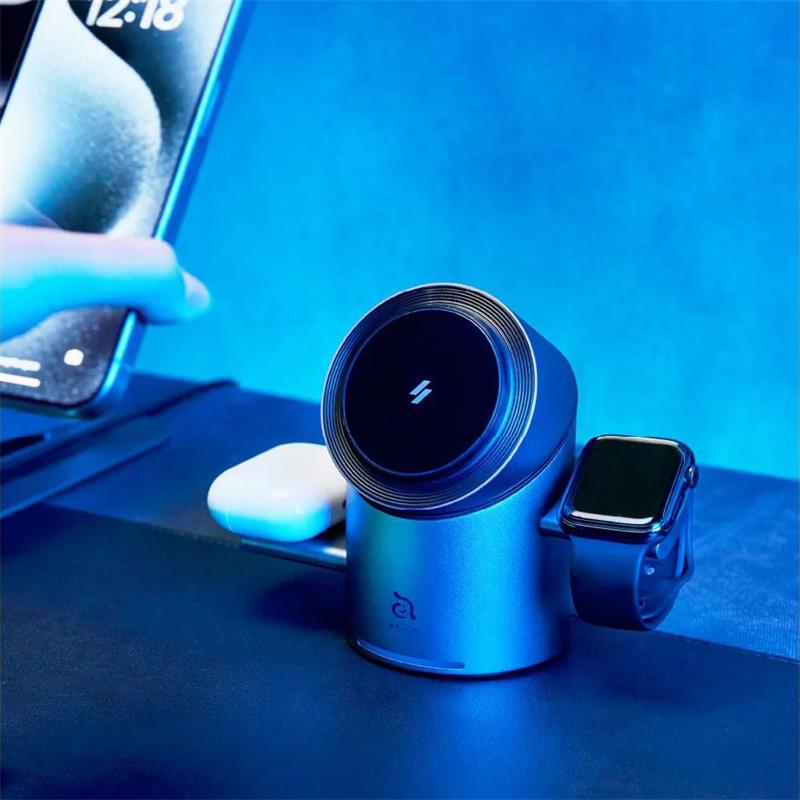 Adam Elements Mag Tube Qi2 3-in-1 Intelligent Charging Station 
