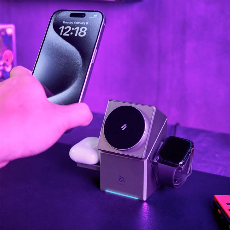 Adam Elements Mag Qube Qi2 3-in-1 Intelligent Charging Station 