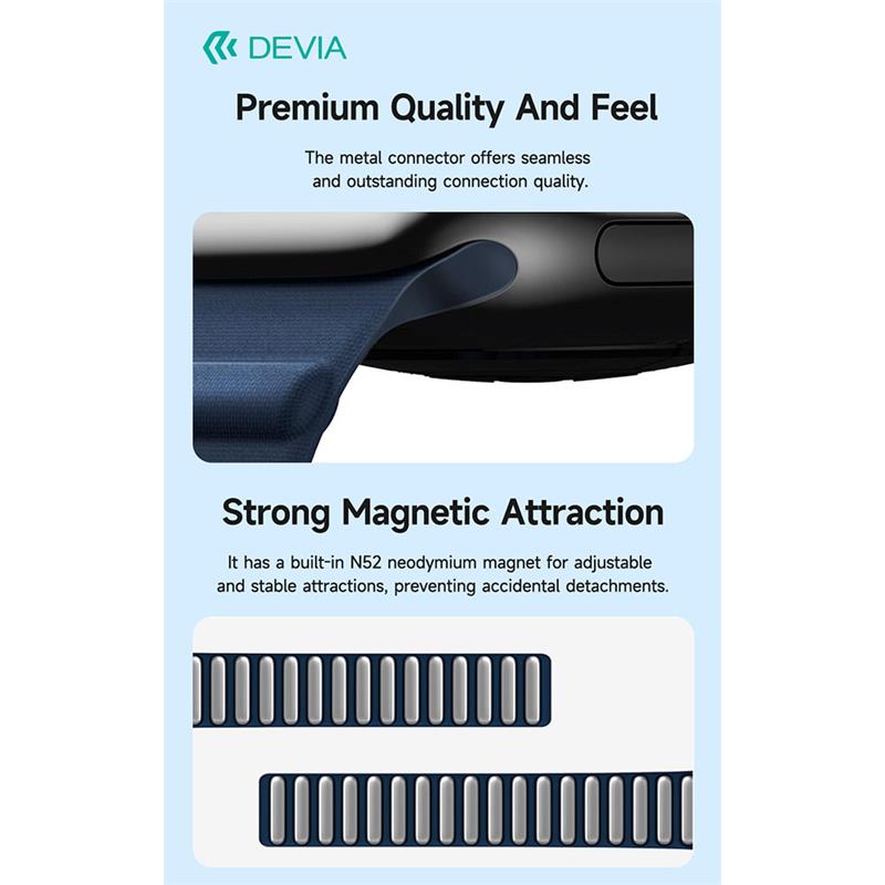 Devia remienok Deluxe Magnetic Fiber Watch Band 44/45/46mm - Evergreen 
