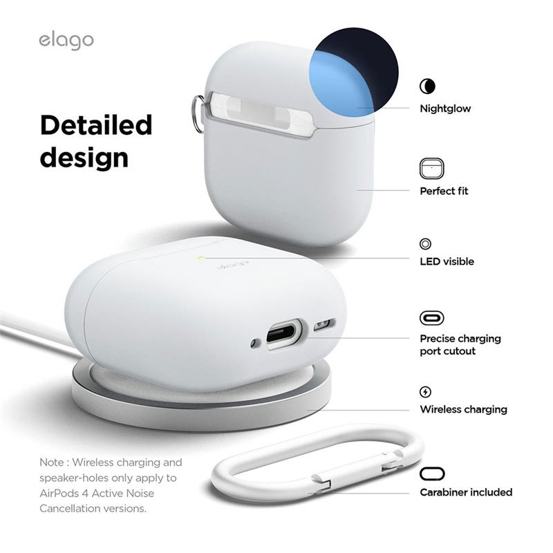 Elago Airpods 4 Silicone Hang Case - Medium Gray 