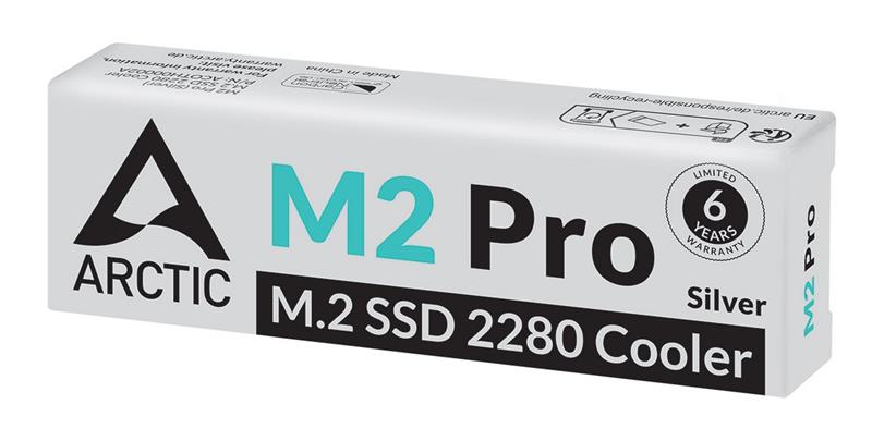 Arctic SSD Cooler for M.2 Drives M2 Pro Silver 