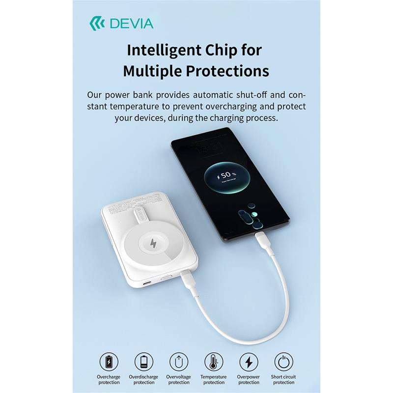 Devia powerbank Extreme Speed Series Magnetic with Bracket 10.000 mAh 22.5W - White 