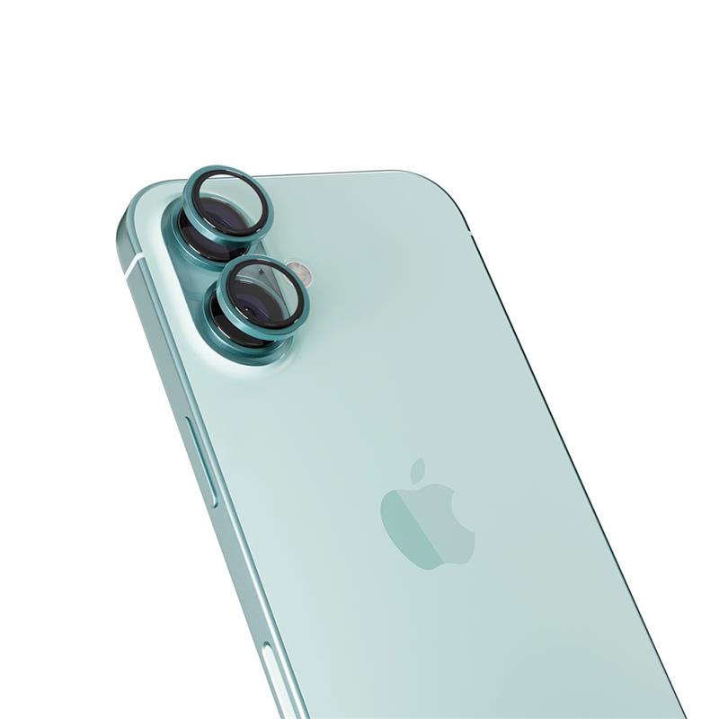 iStores by Epico Aluminium Lens Protector pro Apple iPhone 16 / 16 Plus - modrozelená 
