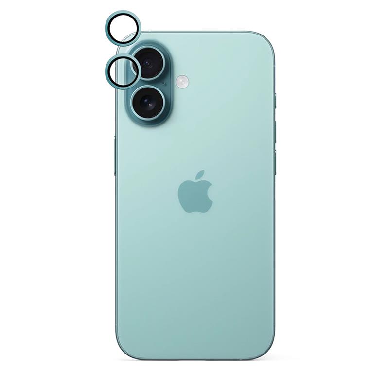 iStores by Epico Aluminium Lens Protector pro Apple iPhone 16 / 16 Plus - modrozelená 
