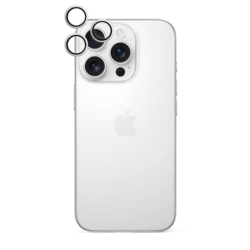 iStores by Epico Aluminium Lens Protector pro Apple iPhone 16 Pro / 16 Pro Max - stříbrná 