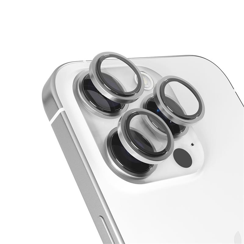 iStores by Epico Aluminium Lens Protector pro Apple iPhone 16 Pro / 16 Pro Max - stříbrná 