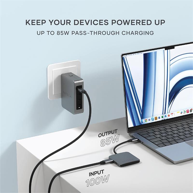 Satechi 4-Port USB-C Hub with Power Delivery - Space Grey 