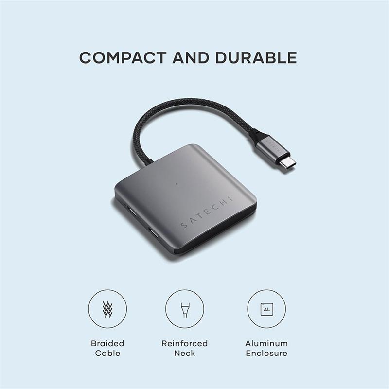 Satechi 4-Port USB-C Hub with Power Delivery - Space Grey 
