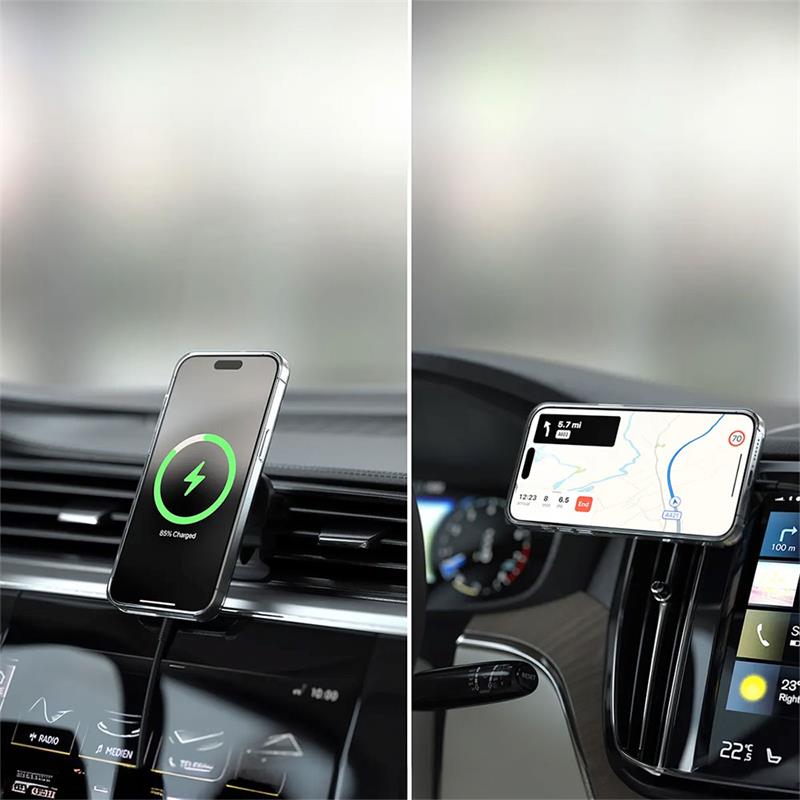 Satechi Qi2 Wireless Car Charger - Space Gray 