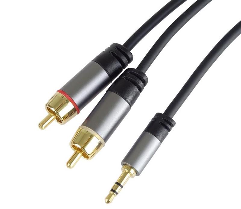 PremiumCord HQ tienený kábel stereo Jack 3.5mm-2xCINCH M/M 1,5m 