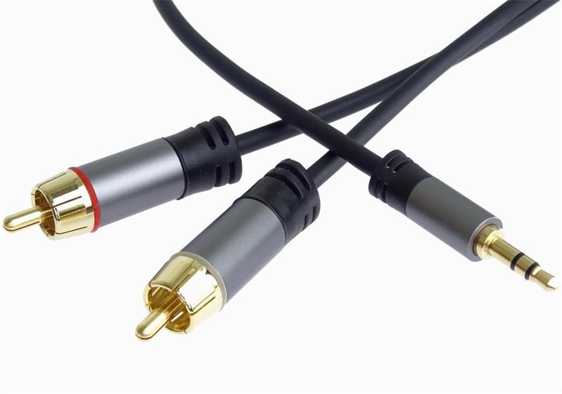 PremiumCord HQ tienený kábel stereo Jack 3.5mm-2xCINCH M/M 1,5m 