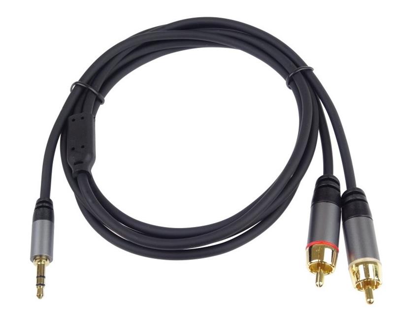 PremiumCord HQ tienený kábel stereo Jack 3.5mm-2xCINCH M/M 1,5m 