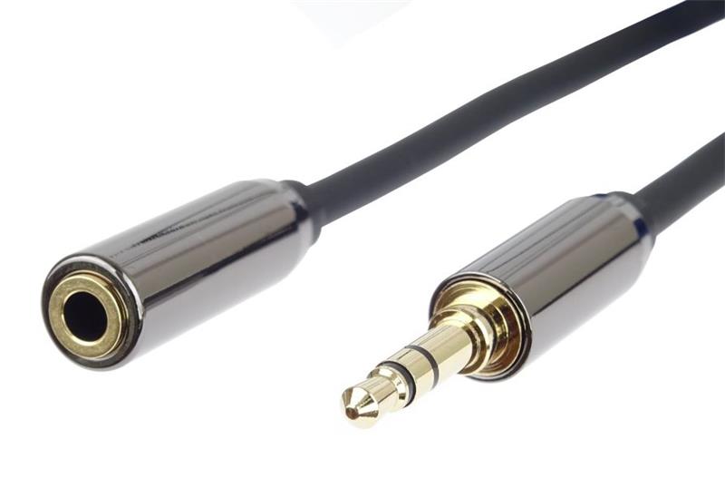 PremumCord HQ tienený predlžovací kábel Jack 3.5mm - Jack 3.5mm M/F 1.5m 