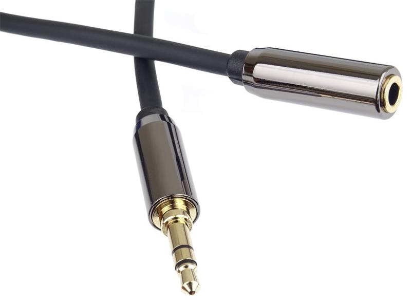 PremumCord HQ tienený predlžovací kábel Jack 3.5mm - Jack 3.5mm M/F 1.5m 