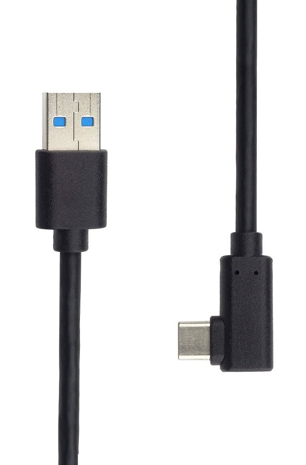 PremiumCord Kabel USB typ C/M zahnutý konektor 90° - USB 3.0 A/M, 0,5m 