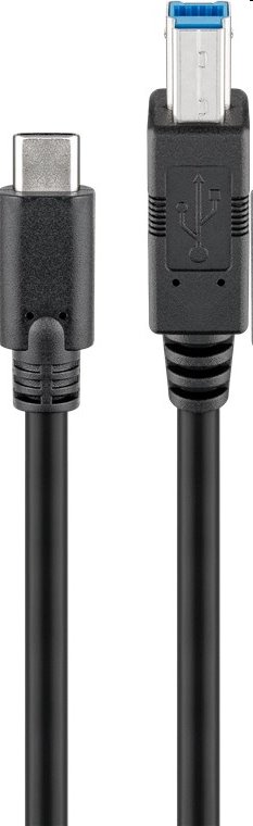 PremiumCord Kabel USB 3.2 konektor C/male - USB 3.0 konektor B/male, 1m 