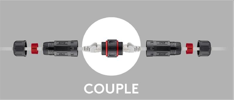 PremiumCord Vodotesný prepojovací box 2x RJ45 female (8P8C) pre káble Cat.6, tienený 