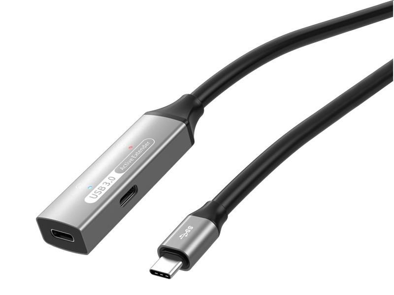 PremiumCord USB-C repeater a predlžovací kábel Male-Female, 5Gbps Aluminium 15m 