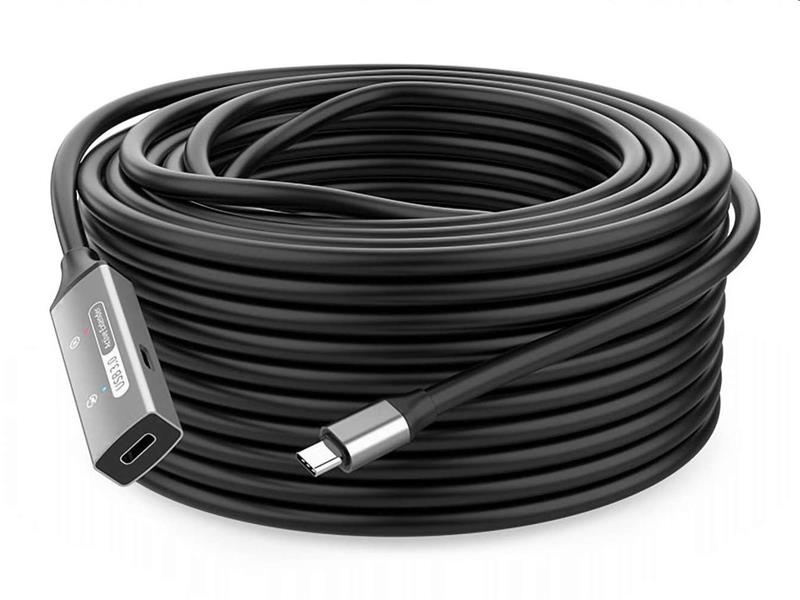 PremiumCord USB-C repeater a predlžovací kábel Male-Female, 5Gbps Aluminium 15m 