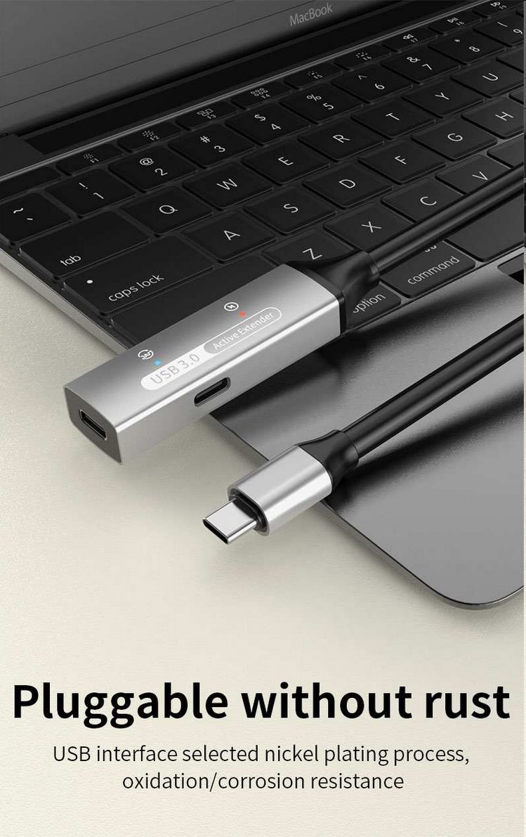 PremiumCord USB-C repeater a predlžovací kábel Male-Female, 5Gbps Aluminium 15m 