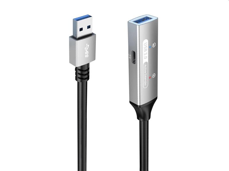 PremiumCord USB 3.2 repeater a predlžovací kábel Male-Female, 5Gbps Aluminium 5m 
