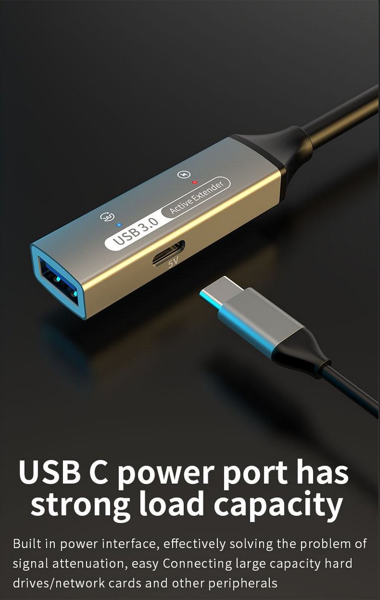 PremiumCord USB 3.2 repeater a predlžovací kábel Male-Female, 5Gbps Aluminium 5m 