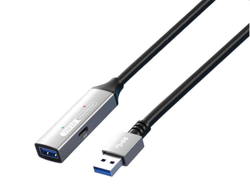 PremiumCord USB 3.2 repeater a predlžovací kábel Male-Female, 5Gbps Aluminium 10m 