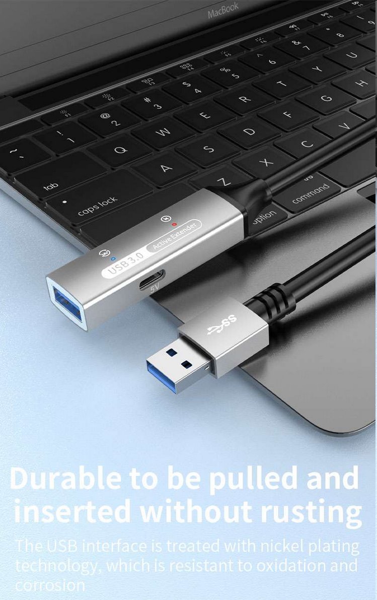 PremiumCord USB 3.2 repeater a predlžovací kábel Male-Female, 5Gbps Aluminium 10m 