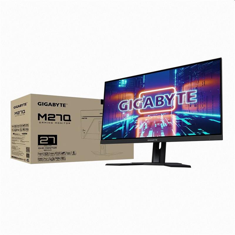 GIGABYTE LCD M27Q GAMING Monitor 27" QHD 2560x1440, IPS, 170Hz, 2xHDMI, DP, USB-C,  KVM USB, Pivot 