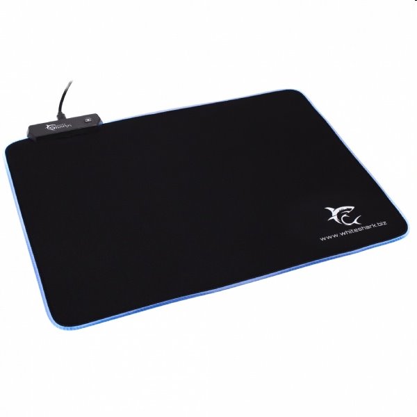 White Shark mousepad LED LUMINOUS L, 350x250 mm, black 