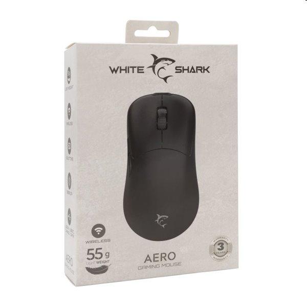 White Shark Wireless gaming mouse AERO, 6D, 5 000 dpi, black 