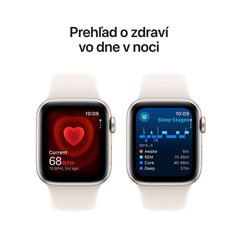 Apple Watch SE GPS + Cellular 44mm Starlight Aluminium Case with Starlight Sport Band - M/L *Rozbalený* 