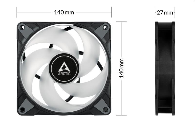 Arctic ventilátor P14 PWM PST A-RGB black (3 ks) 