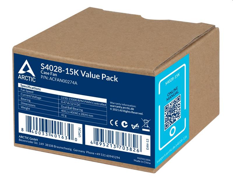 Arctic ventilátor S4028-6K (40mm 6k RPM pre Server) - 5 pack 